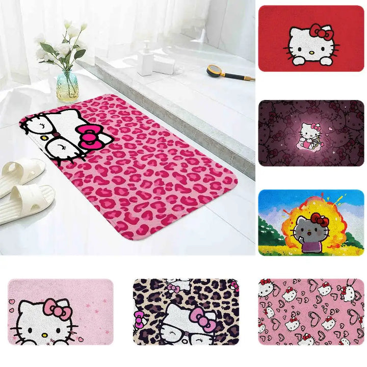 Cute H-hello-K-Kitty Floor Mat Bathroom Absorbent Mat Simple Door Dirt-resistant Mat Home Kitchen Mat Foot Mat Entry Mat