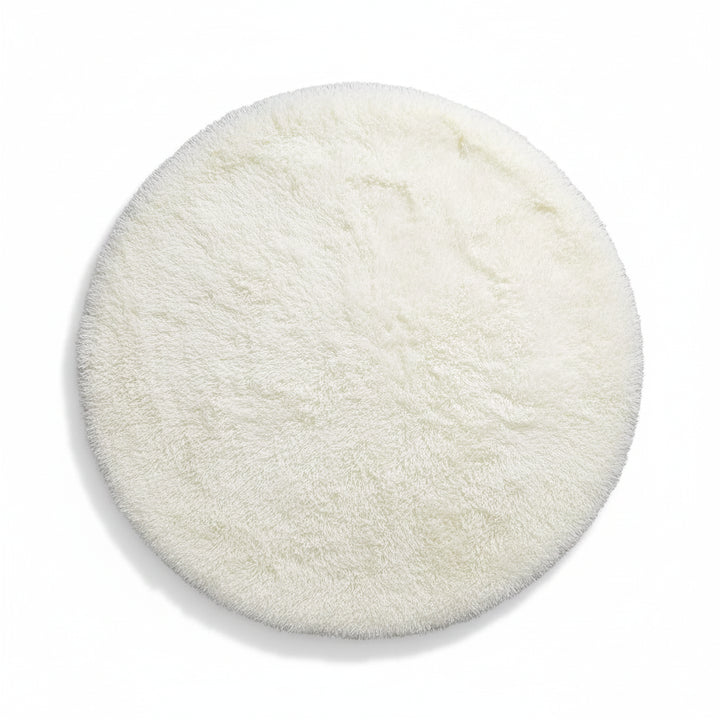 VIKAMA Ultra Soft Shaggy Round Rug - Fluffy White Carpet for Living Room, Bedroom & Kids Room