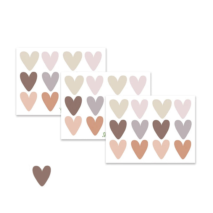 36-Piece Boho Heart Wall Stickers - Trendy Bohemian Wall Decals for Living Room, Bedroom & Nursery