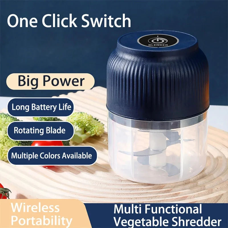250ml Mini Electric Garlic & Vegetable Chopper USB Rechargeable Kitchen Grinder