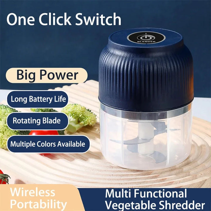 250ml Mini Electric Garlic & Vegetable Chopper USB Rechargeable Kitchen Grinder