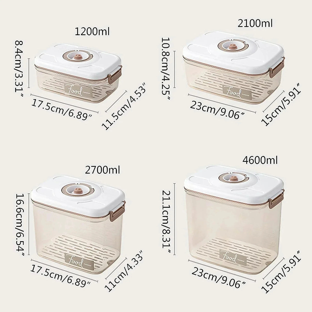 Vacuum Sealed Food Storage Box - Large Capacity Transparent Fresh-Keeping Kitchen Container with Pump - Hom Haven