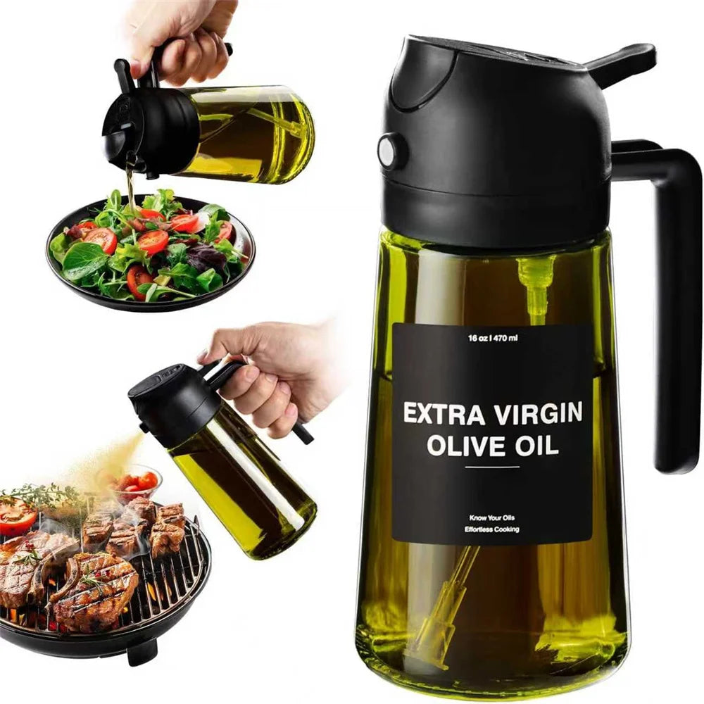 2-in-1 Olive Oil Dispenser & Sprayer (16oz / 470ml)