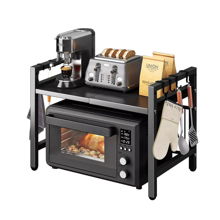 Expandable Microwave Shelf Organizer (42-64cm) - Moisture & Rust Proof Countertop Storage Rack