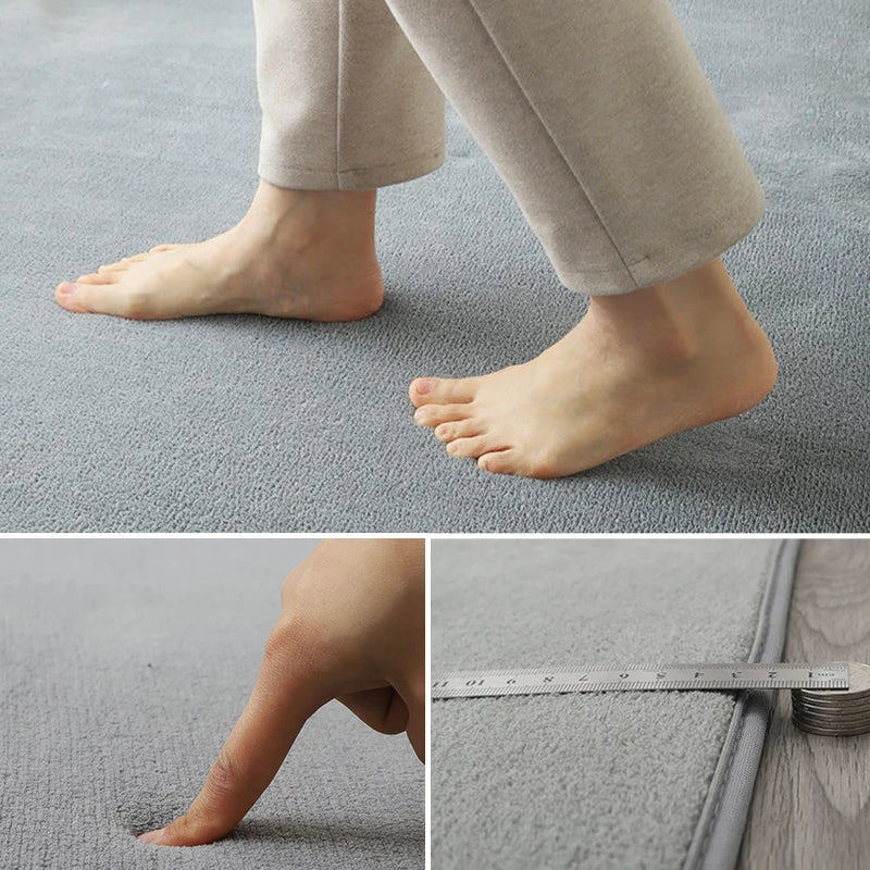 VIKAMA Modern Coral Velvet Carpet - Soft Non-Slip Large Area Rug for Living Room, Bedroom & Kids Play Mat