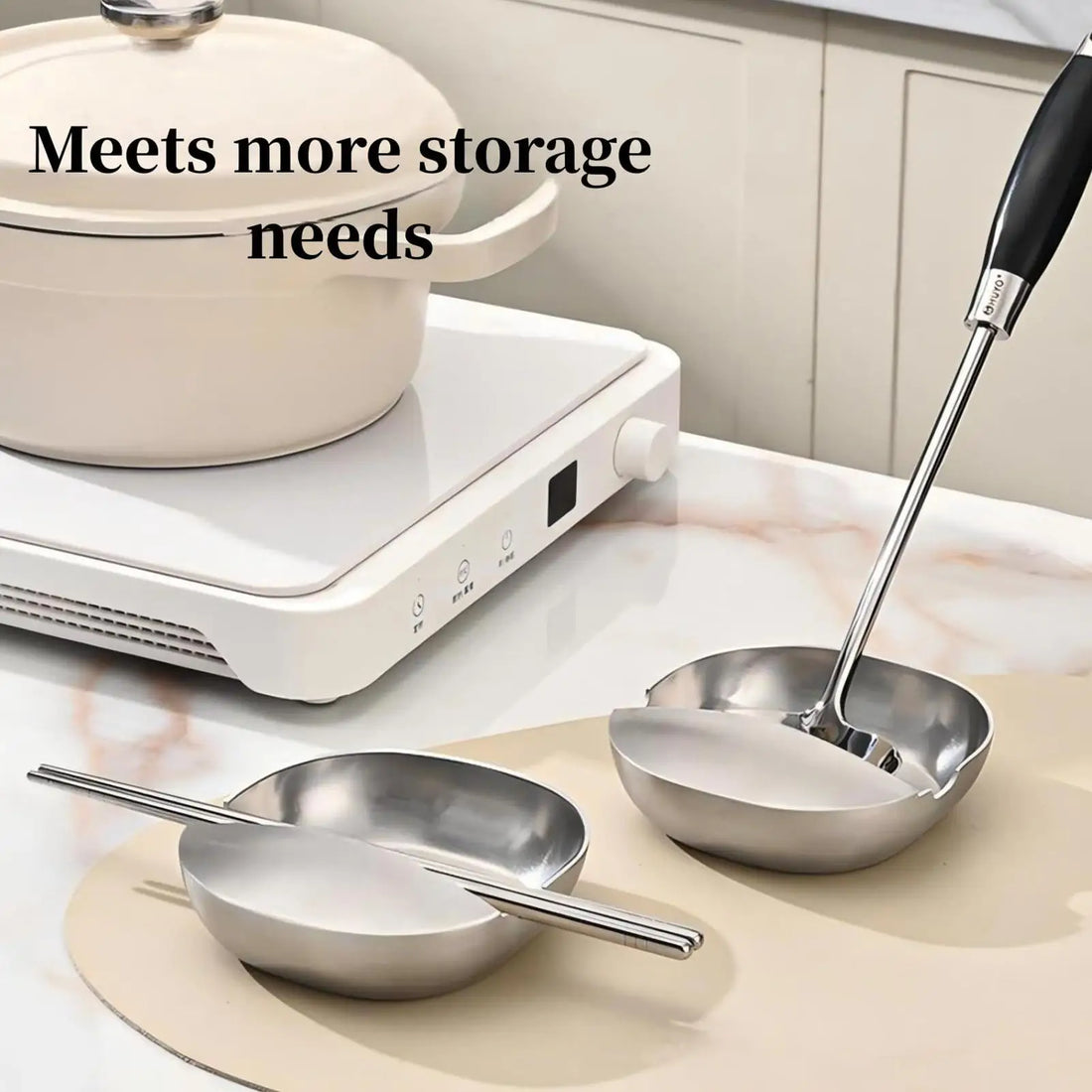 Stainless Steel Spoon Rest Stove Top Utensil Holder for Kitchen Cooking Tools