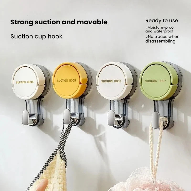 Strong Vacuum Suction Hooks - No-Drill Traceless Adhesive Hooks for Bathroom, Kitchen & Door