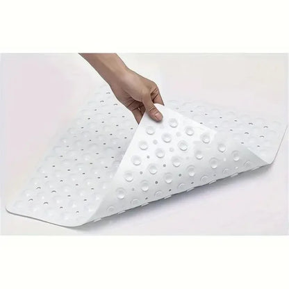 21x21 Inch Square Non-Slip Shower Mat - Clear PVC Anti-Slip Bathroom Stall Floor Mat - Hom Haven