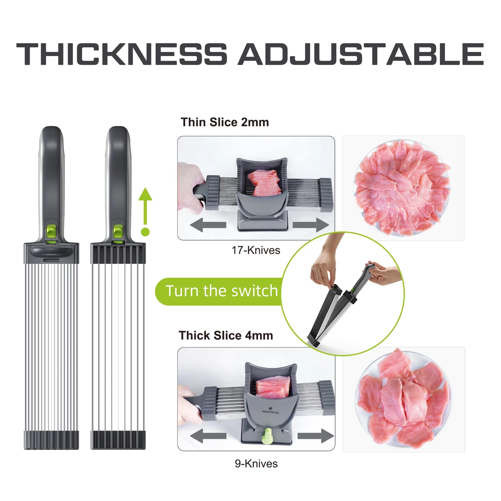 Manual Meat Slicer Cleaver Knife Set for Beef and Meat Cutting