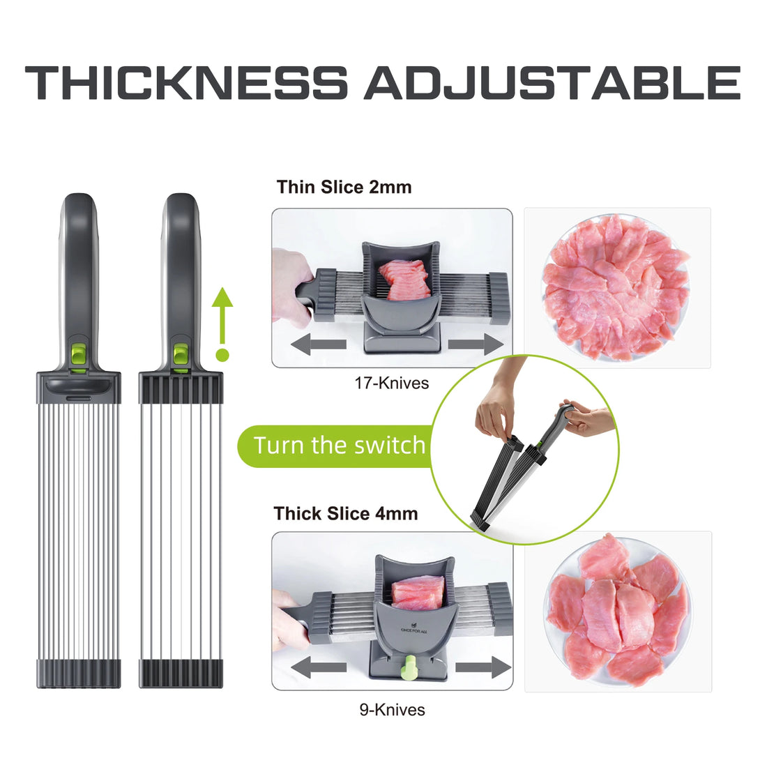 Manual Meat Slicer Cleaver Knife Set for Beef and Meat Cutting