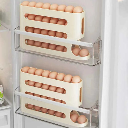4-Layer Automatic Egg Dispenser - Smart Fridge Egg Organizer for Efficient Storage - Hom Haven