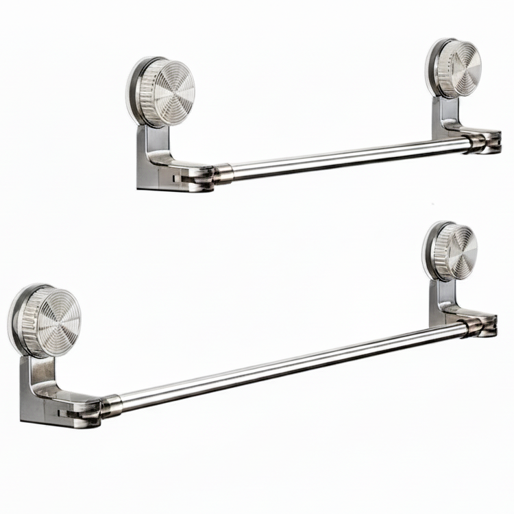 Suction Cup Retractable Towel Bar Rotatable Bathroom Storage Rack