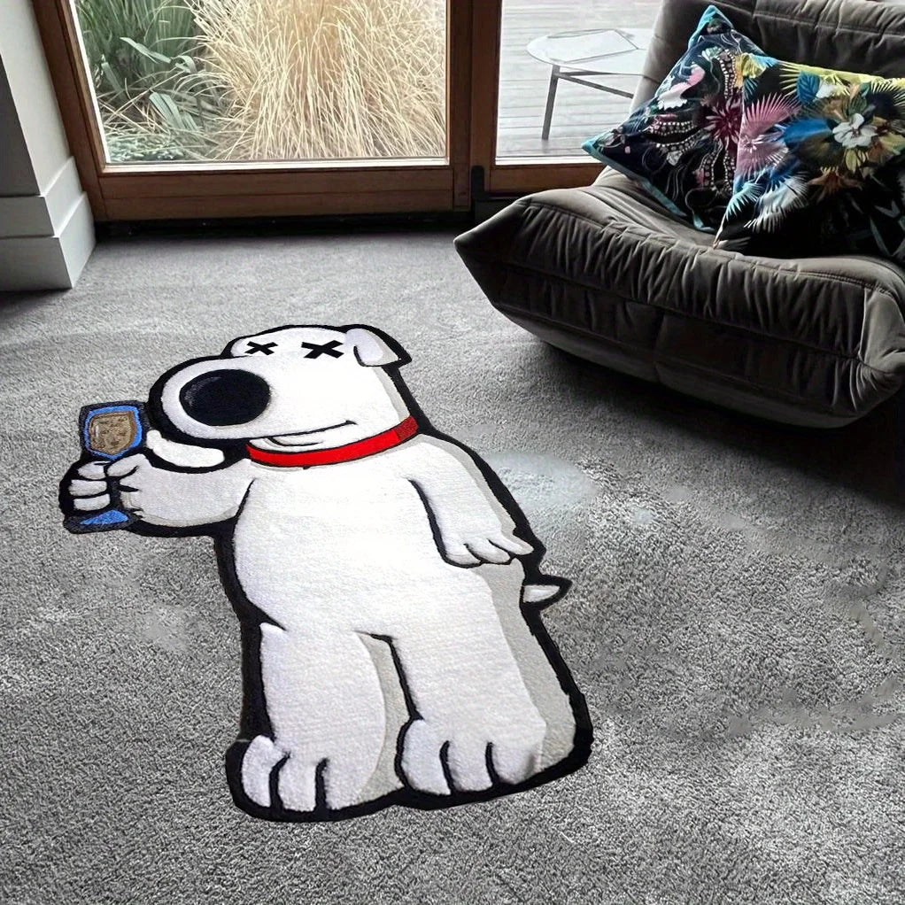 VIKAMA Cartoon Bear Irregular Shaped Carpet - Soft Bedside Rug for Bedroom & Living Room Decor