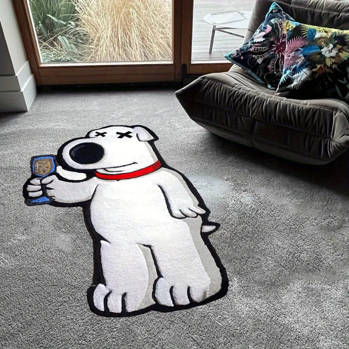 VIKAMA Cartoon Bear Irregular Shaped Carpet - Soft Bedside Rug for Bedroom & Living Room Decor