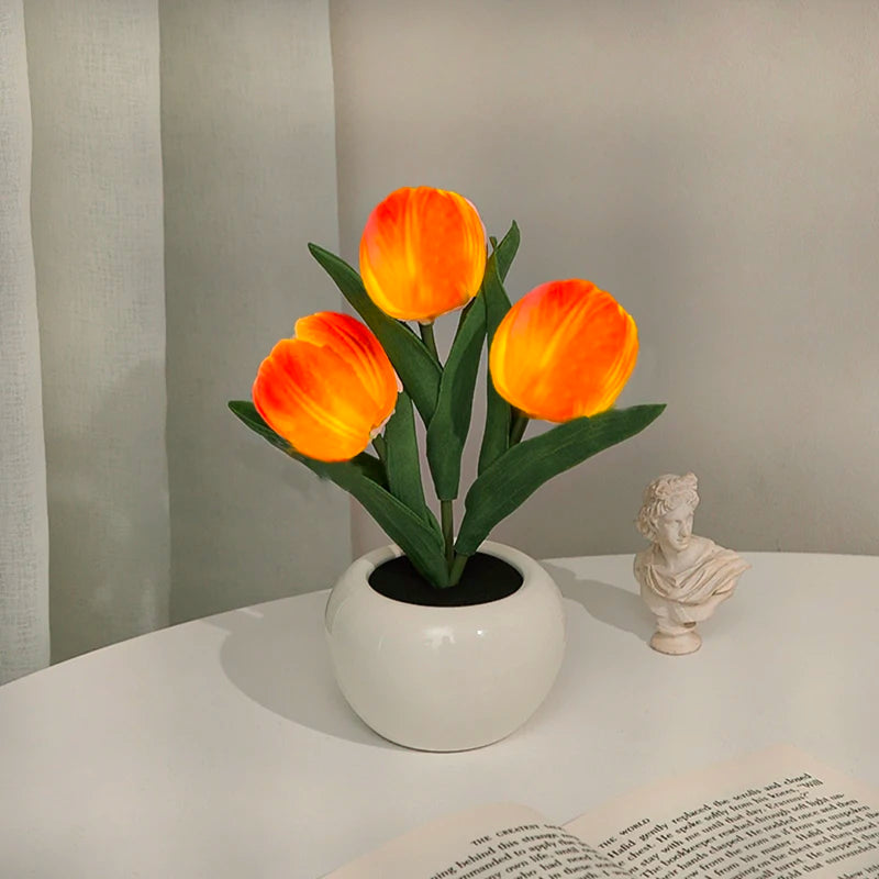 LED Tulip Night Lamp Decorative Flower Desk Light Gift for Room Decor