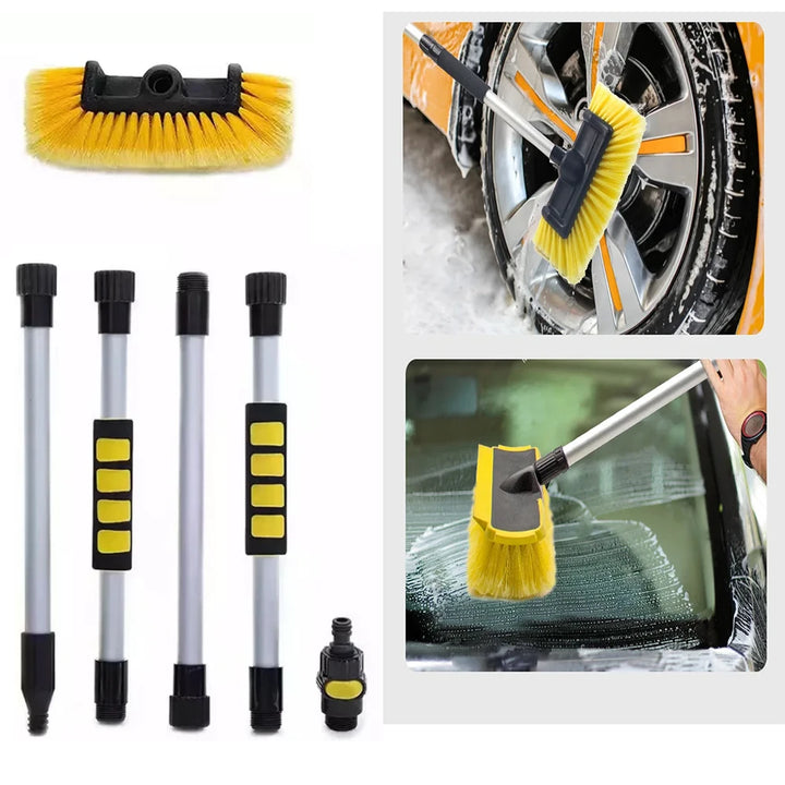 Soft Bristle Truck Wash Brush with Extendable Pole for Vehicles