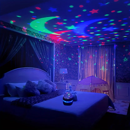LED Starry Sky Night Light USB Projector - Magic Ball Moon & Star Atmosphere Lamp for Home & Room Decor - Hom Haven
