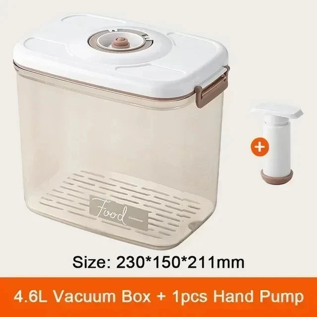 Vacuum Sealed Food Storage Box - Large Capacity Transparent Fresh-Keeping Kitchen Container with Pump