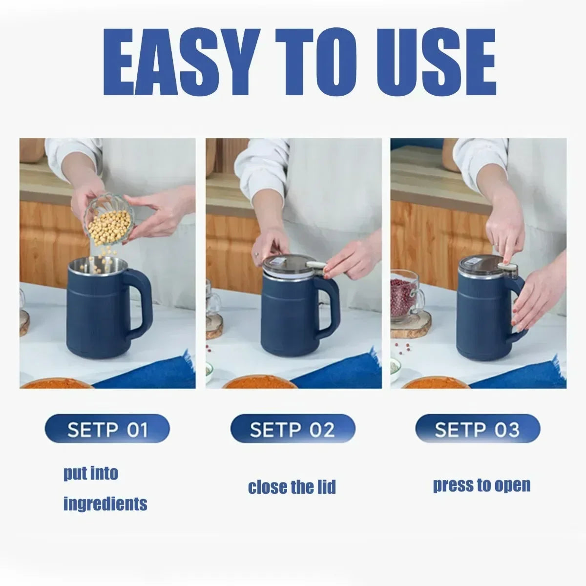 TINSOL 500ml Electric Coffee Bean Grinder Stainless Steel Home Grinder