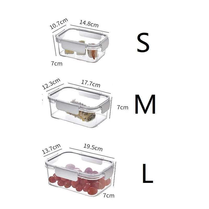 Refrigerator Crisper Storage Boxes, Sealed Fresh Food Organizer (3/1 Pcs)