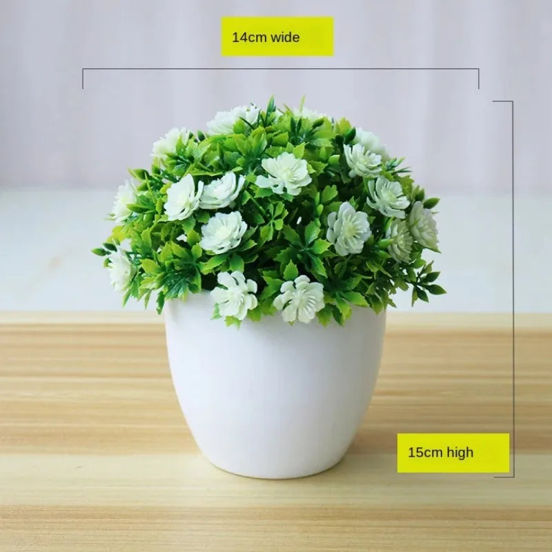 1pc Artificial Plants Bonsai Small Flower Potted Plants Fake Flowers Potted Ornaments for Home Decoration Hotel Garden Decor