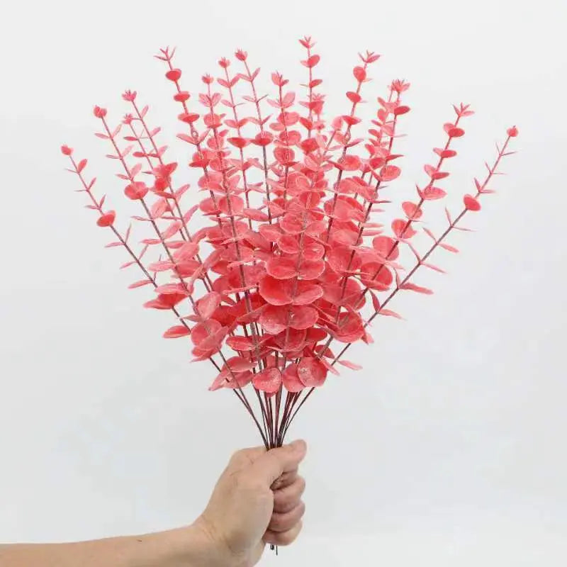 10/20/50pcs Artificial Eucalyptus Leaves Wholesale Fake Plants Vase Home table Party Wedding Decoration Outdoor Garden Christmas