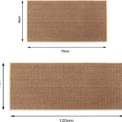 Washable Faux Sisal Kitchen Runner Rug - Non-Slip Natural Rubber Back Woven Kitchen Mat - Hom Haven