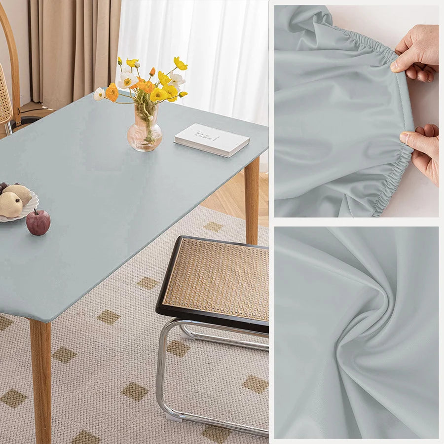 1pc tablecloth pad in durable waterproof leather - customised cover for table or dining table