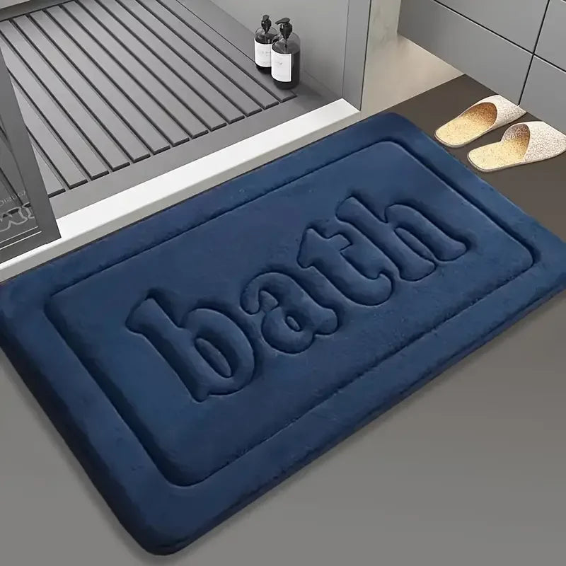Soft Thick Flannel Bathroom Mat - Anti-Slip Water Absorbing Bath & Door Mat for Home Decoration
