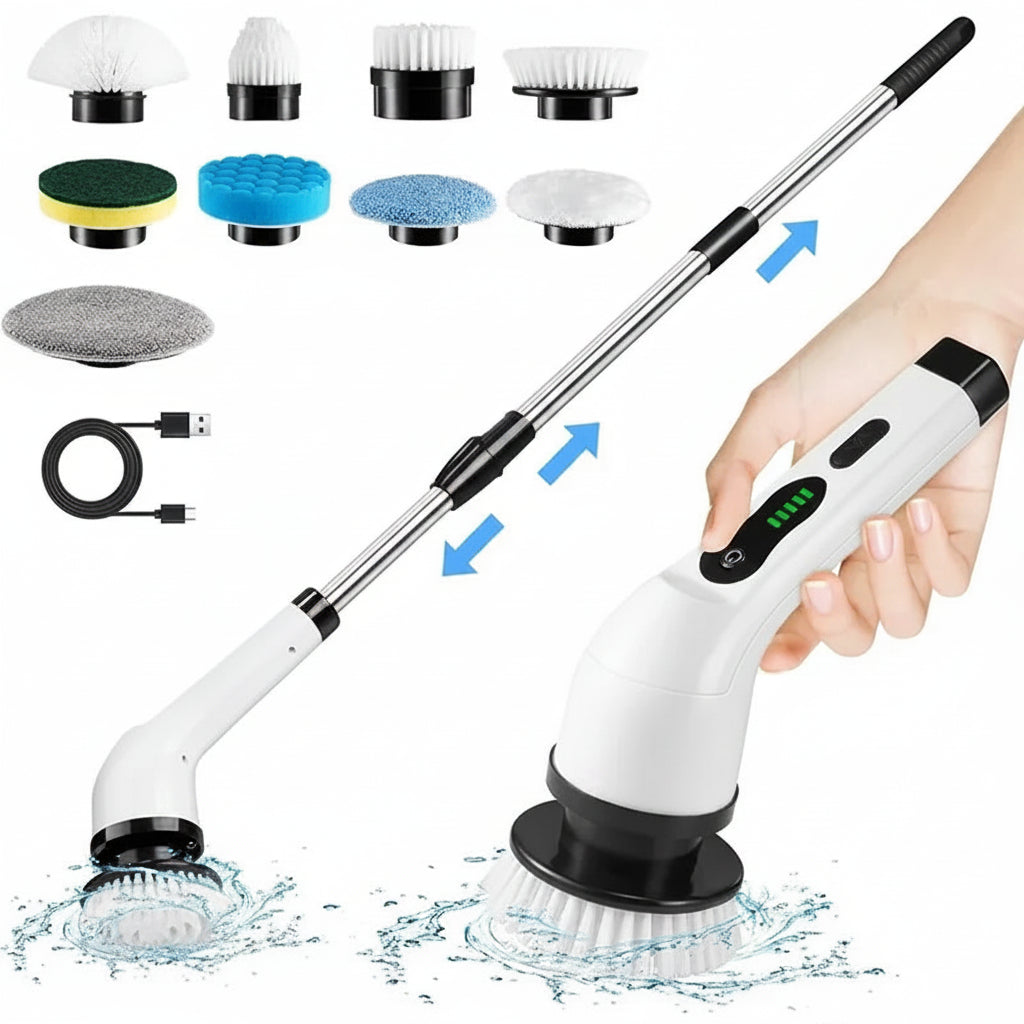 Cordless Electric Spin Scrubber Multifunctional Cleaning Brush for Bathroom Kitchen