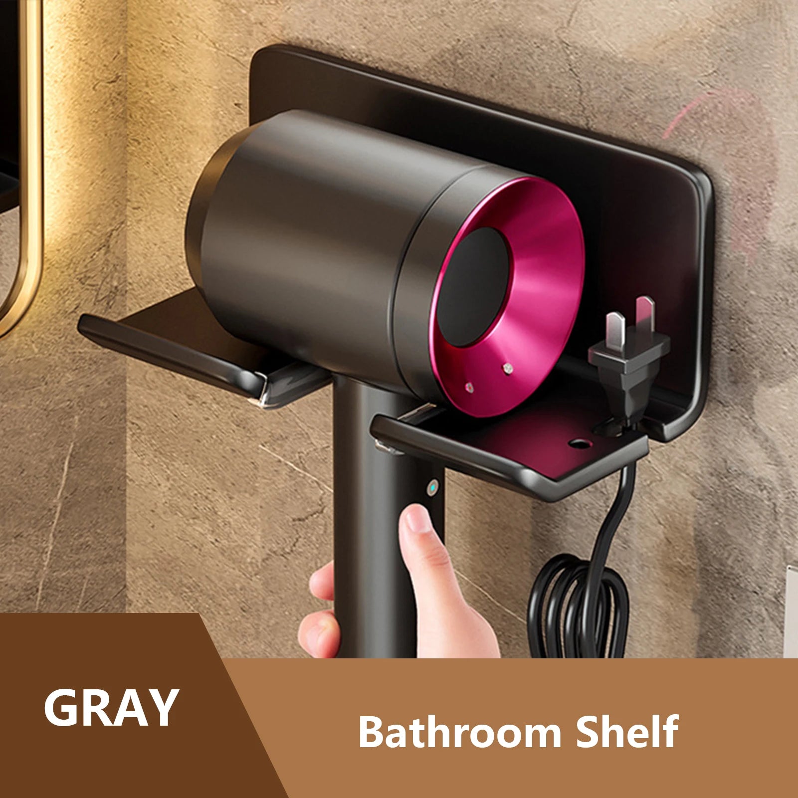 Hair Dryer Holder Wall Dryer Cradle Straightener Stand Hairdryer Organizer Box Toilet Blower Holder Shelf Bathroom Accessories