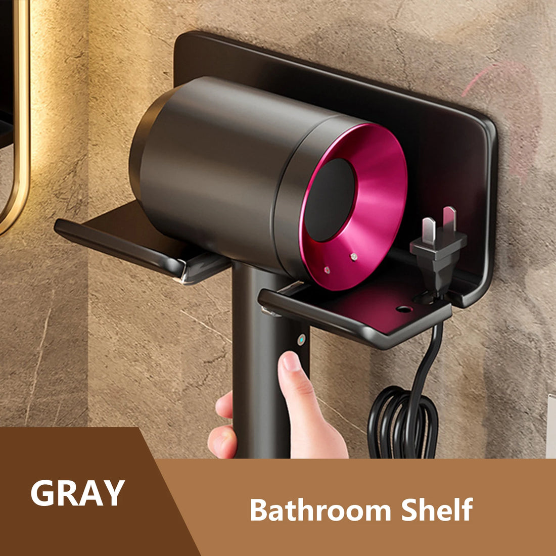 Hair Dryer Holder Wall Dryer Cradle Straightener Stand Hairdryer Organizer Box Toilet Blower Holder Shelf Bathroom Accessories