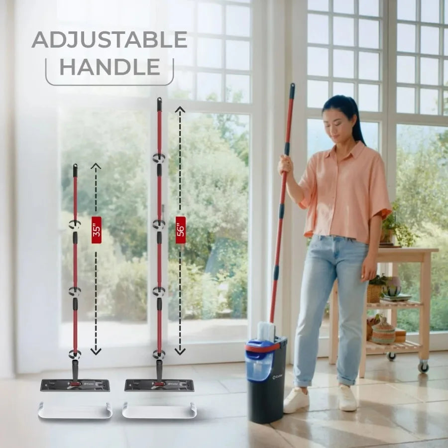 O-Cedar H2prO Flat Mop System Dual-Tank Clean and Dirty Water Separation
