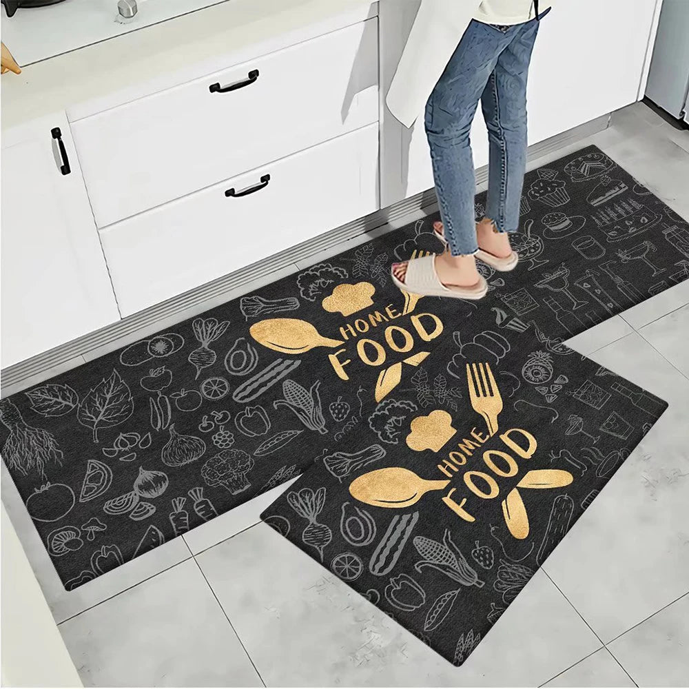 Soft Washable Kitchen Floor Mat - Anti-Slip Long Area Rug for Bedroom, Hallway & Bathroom Entrance