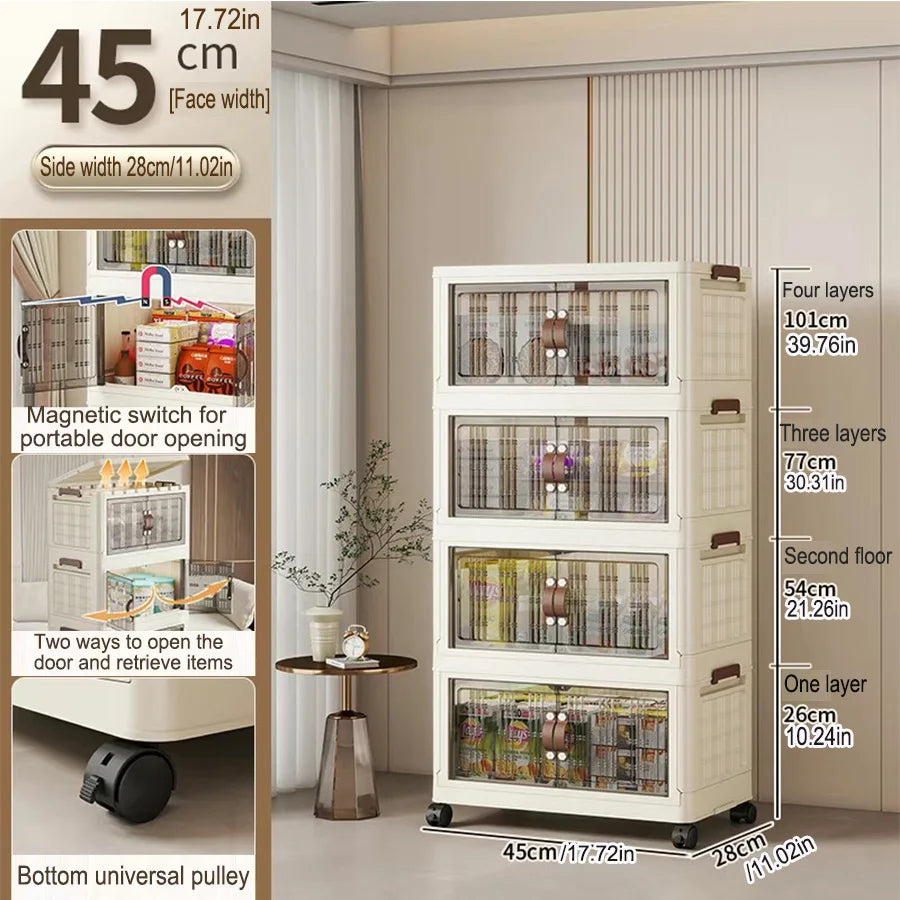 Large Capacity Multifunction Folding Storage Cabinet Dustproof Wardrobe Closet Organizer Easy-to-Install Storage Boxes