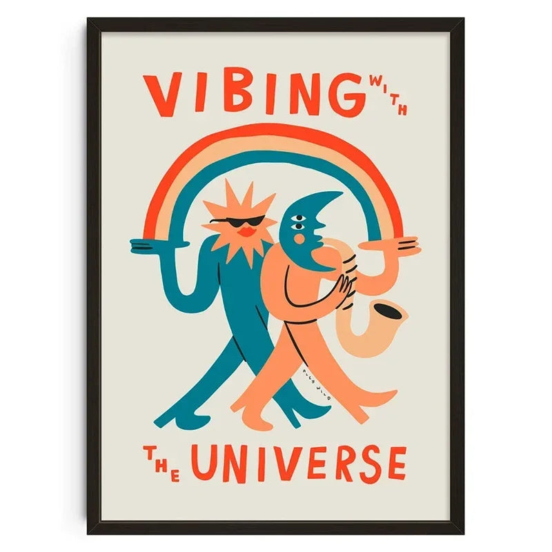 Retro Abstract Nourishing Soul Classic Wall Art,  Canvas Print Poster, Suitable for Home, Living Room, Room Decoration Painting