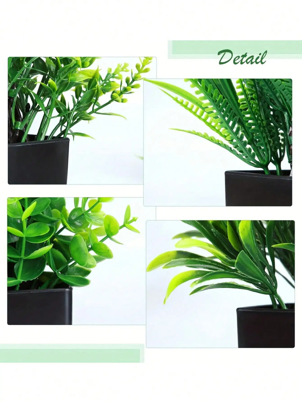 Mini Artificial Eucalyptus Potted Plant - Fake Plant in Black Pot for Indoor Home, Office & Bathroom Decor - Hom Haven