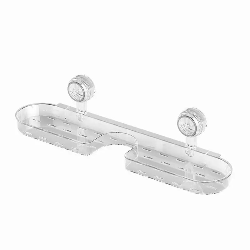 Suction Cup Bathroom Organizer Rack Wall Mounted Draining Storage Shelf