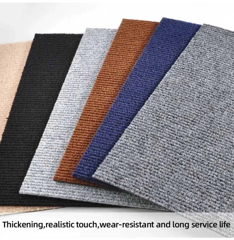 10pcs 30x30/40x40cm Self Adhesive Carpet Floor Tiles Sticker Square Rugs Peel and Stick Mat DIY Flooring for Bedroom Home Decor