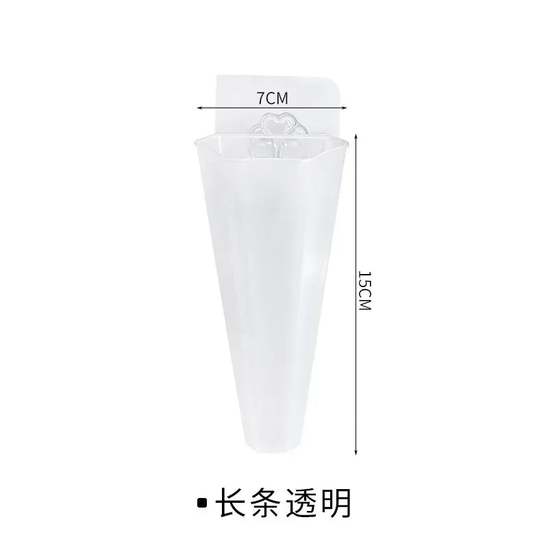 1PC Plastic Vase Hydroponic Wall Mounted Plant Hanging Flower Vase Green Dill Flowerpot Basket Planter Home Garden Decoration