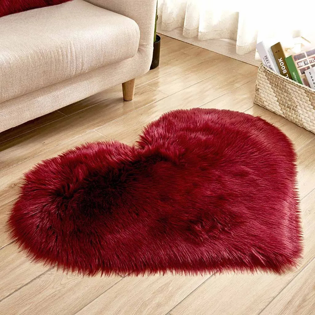 Faux Sheepskin Shaggy Area Rug - Non-Slip Fluffy Soft Imitation Wool Bedroom & Indoor Carpet