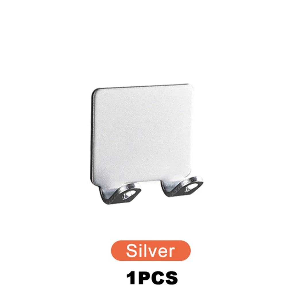 Punch-Free Stainless Steel Razor Holder - Wall Mount Shaver Shelf & Bathroom Storage Hook