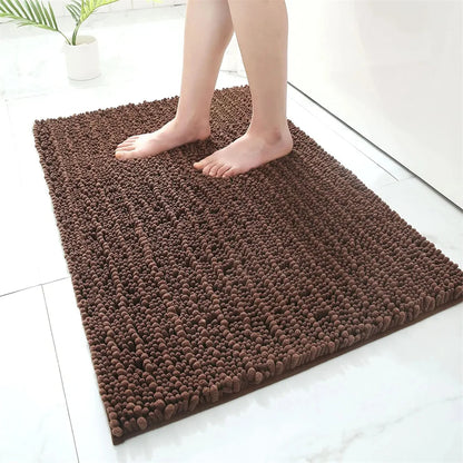 Olanly Chenille Non-Slip Bath Mat - Soft Fluffy Shag Microfiber Shower & Bathroom Floor Rug - Hom Haven