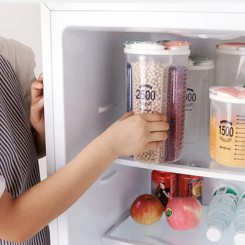 Moisture-Proof Sealed Grain Food Storage Tank - Multi-Grid Large Capacity Transparent Kitchen Organizer