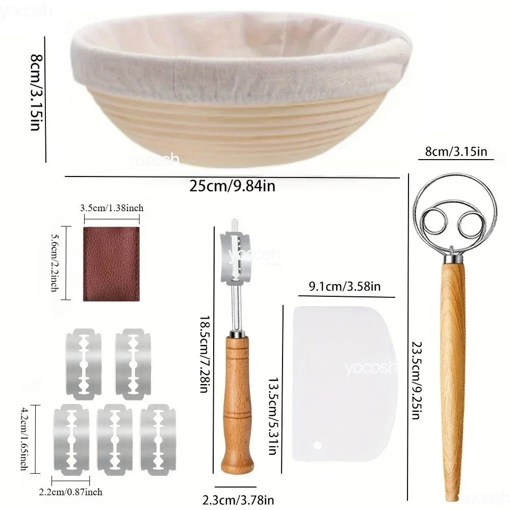 Sourdough Bread Baking Starter Kit with Proofing Baskets & Tools