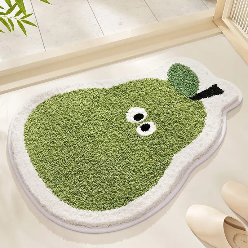 VIKAMA Fruit Pattern Imitation Cashmere Carpet - Warm Washable Bathroom Door Mat & Porch Rug - Hom Haven