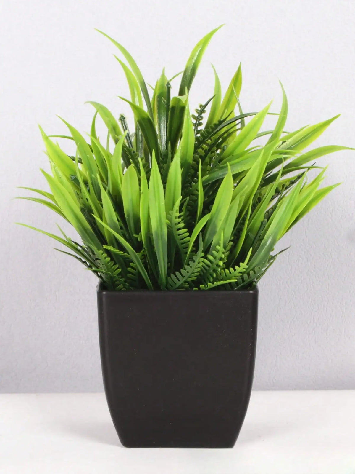 Mini Artificial Eucalyptus Potted Plant - Fake Plant in Black Pot for Indoor Home, Office & Bathroom Decor - Hom Haven
