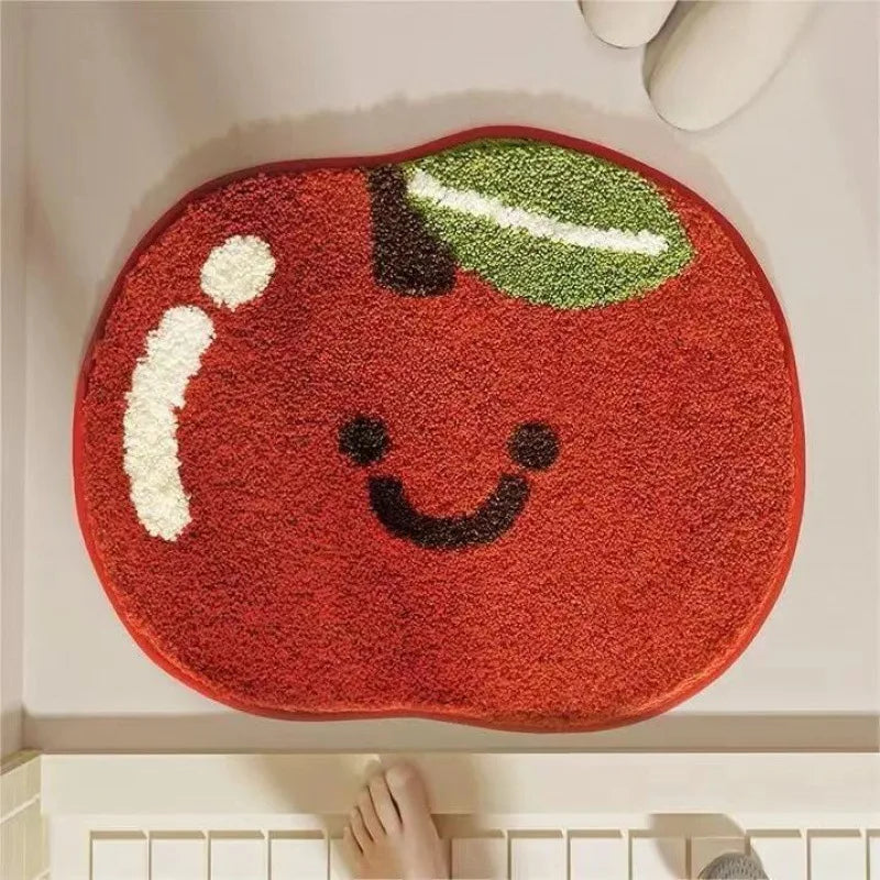 VIKAMA Fruit Pattern Imitation Cashmere Carpet - Warm Washable Bathroom Door Mat & Porch Rug - Hom Haven
