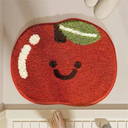 VIKAMA Fruit Pattern Imitation Cashmere Carpet - Warm Washable Bathroom Door Mat & Porch Rug - Hom Haven