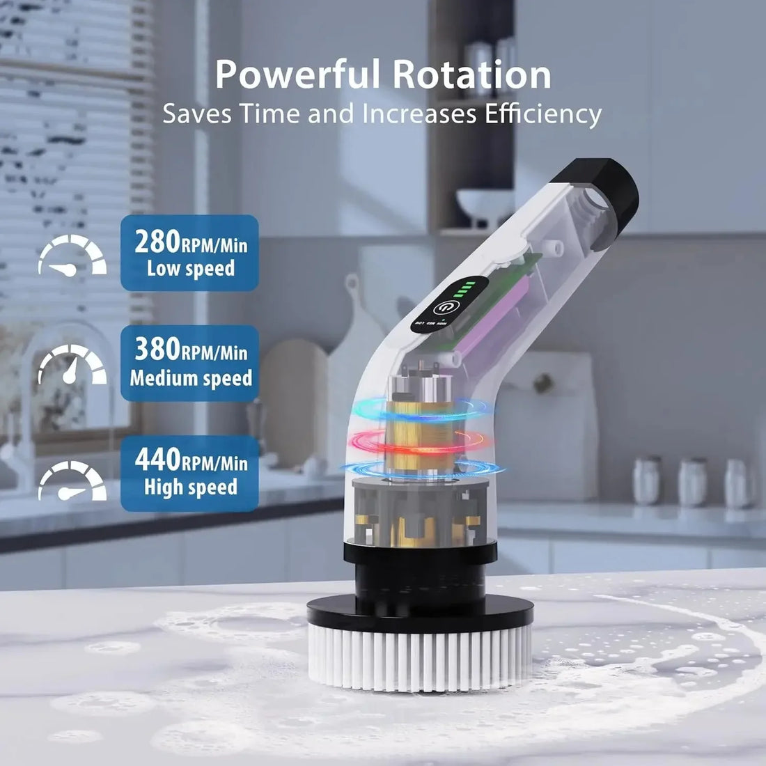 Cordless Electric Spin Scrubber Multifunctional Cleaning Brush for Bathroom Kitchen